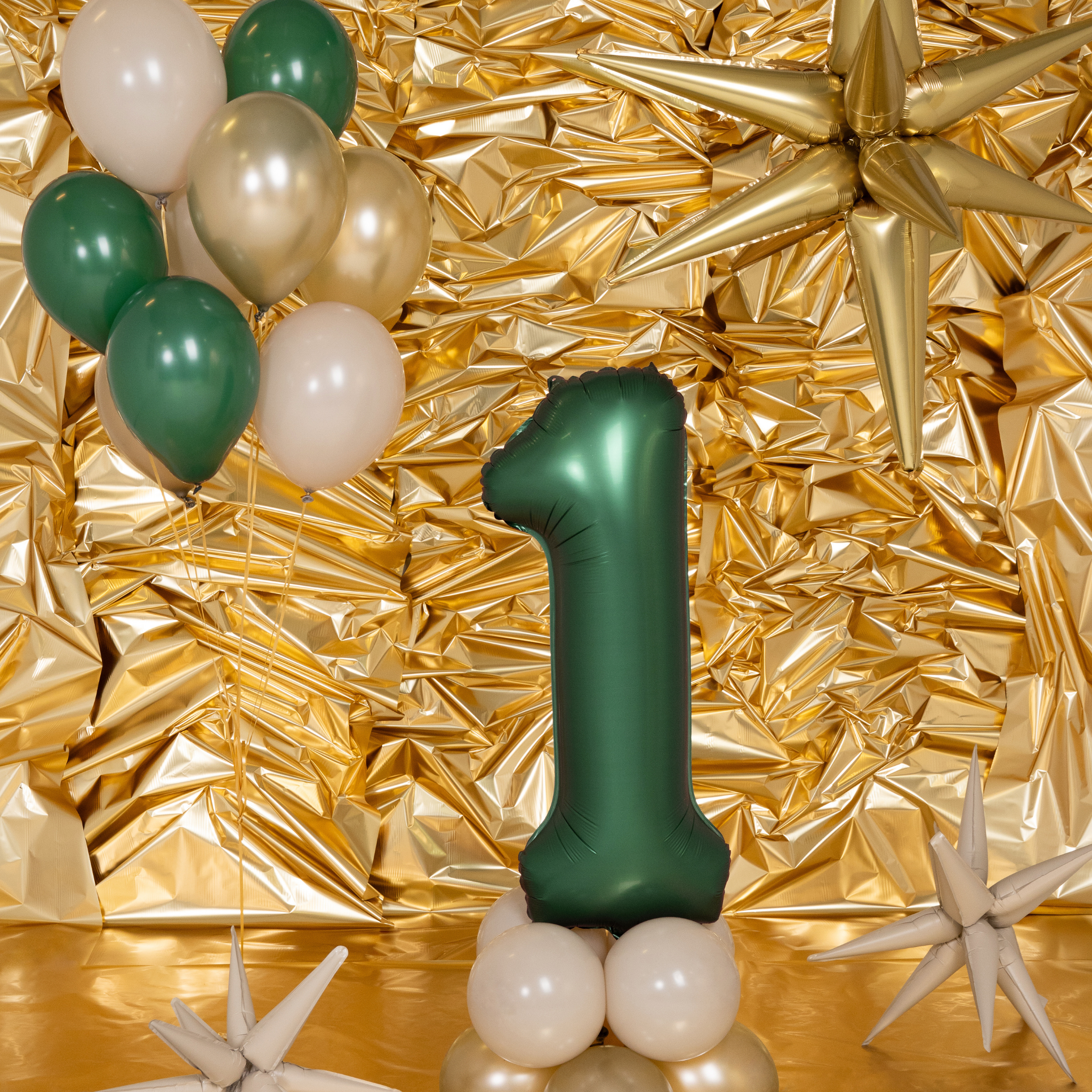 Folienballon XXL Zahl Flaschengrün Seidenmatt -hey-Party.de- Folienballons -#Variante_