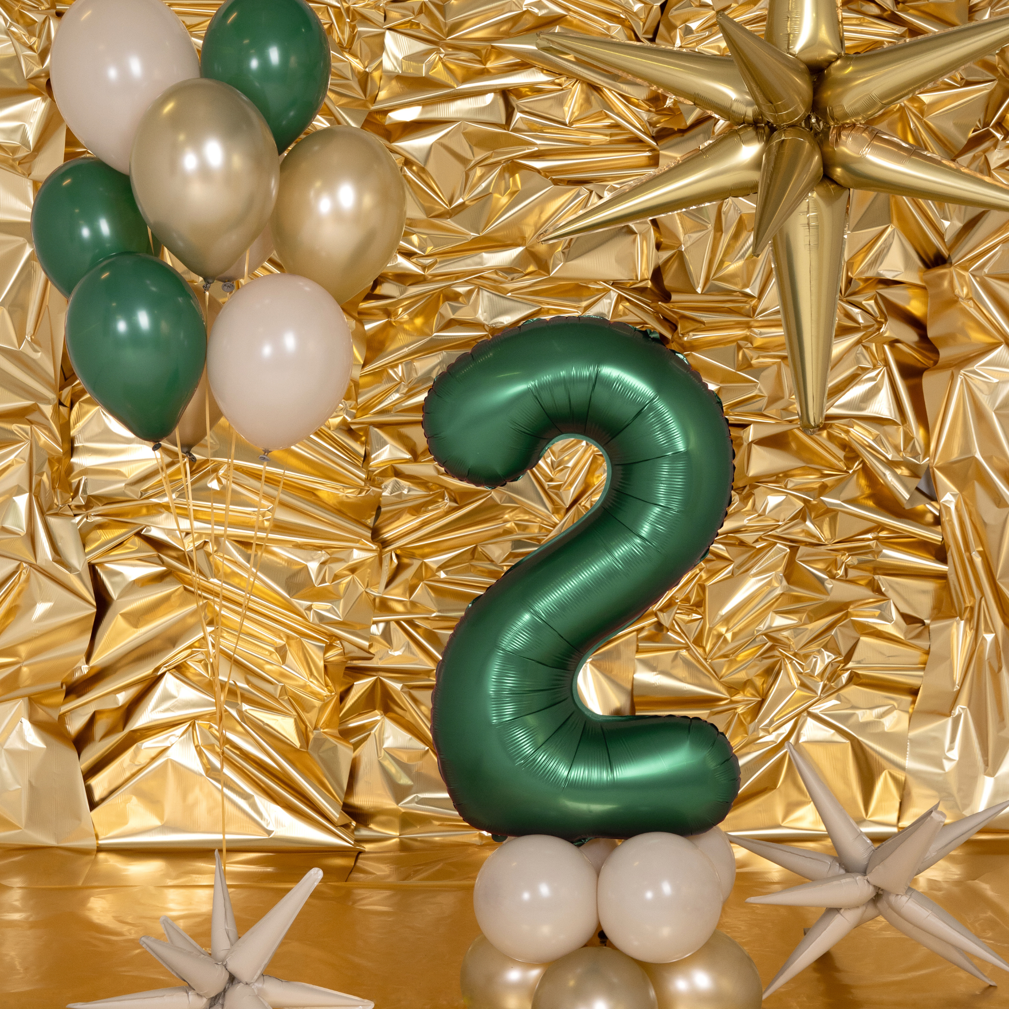 Folienballon XXL Zahl Flaschengrün Seidenmatt -hey-Party.de- Folienballons -#Variante_