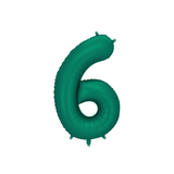 Folienballon XXL Zahl Flaschengrün Seidenmatt -hey-Party.de- Folienballons -#Variante_ Zahl 6