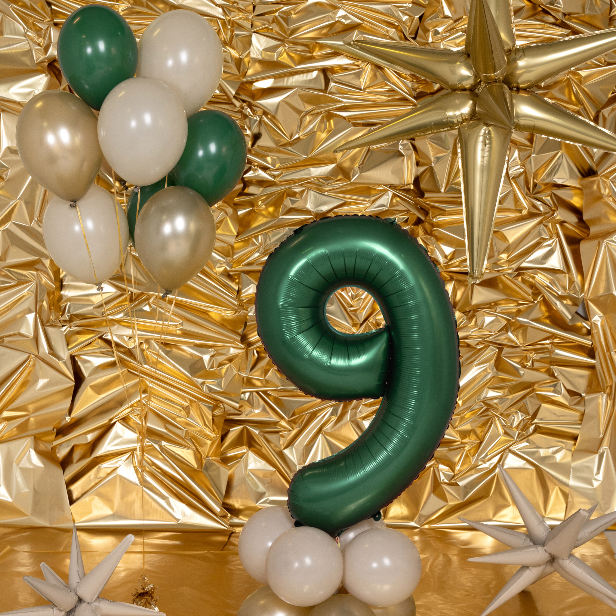 Folienballon XXL Zahl Flaschengrün Seidenmatt -hey-Party.de- Folienballons -#Variante_