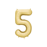 Folienballon XXL Zahl Gold Seidenmatt -hey-Party.de- Folienballons -#Variante_ Zahl 5