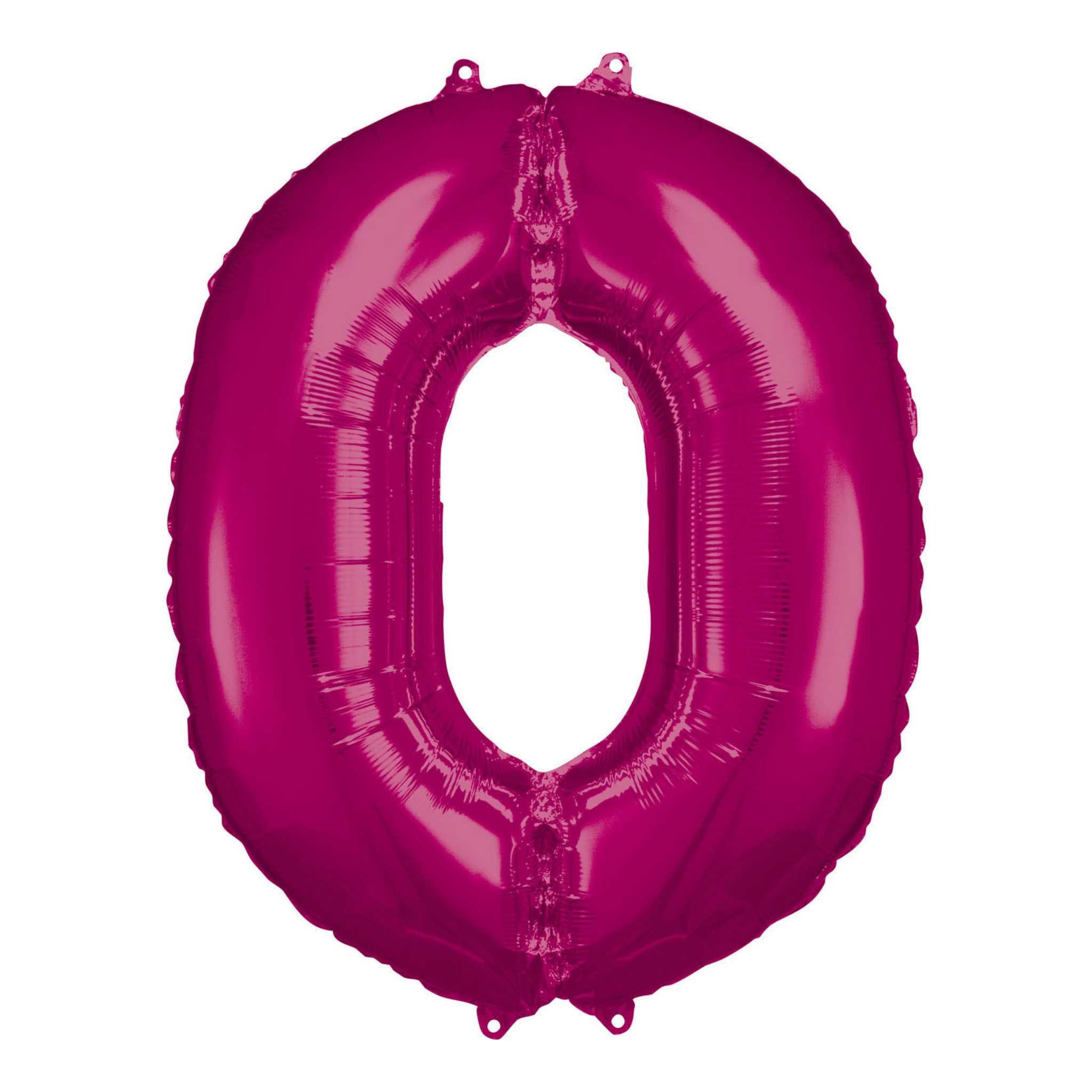 Folienballon XXL Zahl Pink -hey-Party.de- Folienballons -#Variante_ Zahl 0