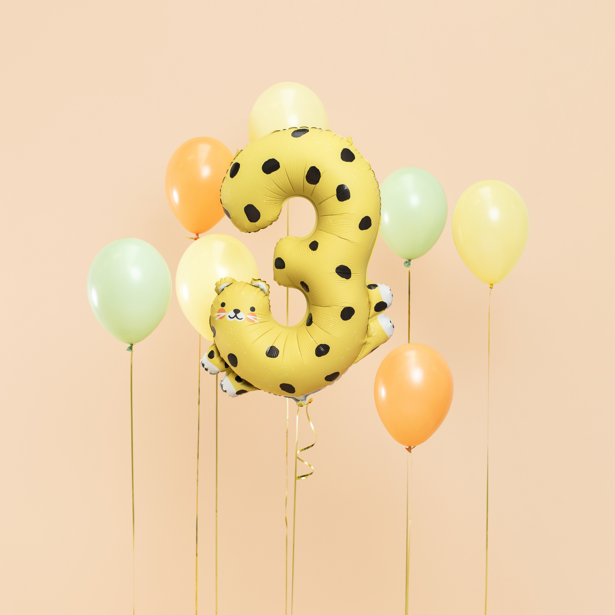 Folienballon XXL Zahl 3 Gepard -hey-Party.de- Folienballons -#Variante_