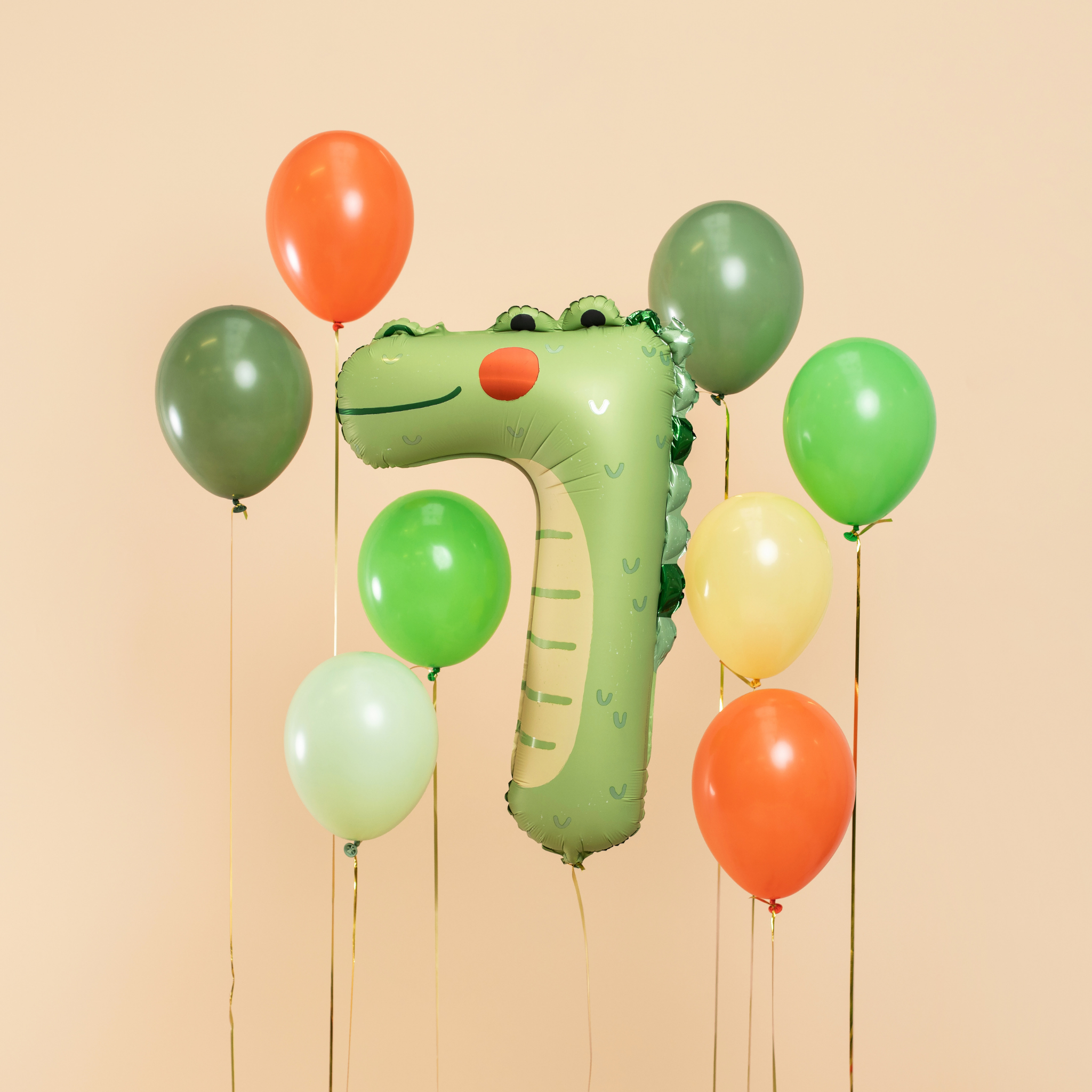 Folienballon XXL Zahl 7 Krokodil -hey-Party.de- Folienballons -#Variante_
