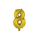 Folienballon Zahl Klein Gold -hey-Party.de- Folienballons -#Variante_ Zahl 8