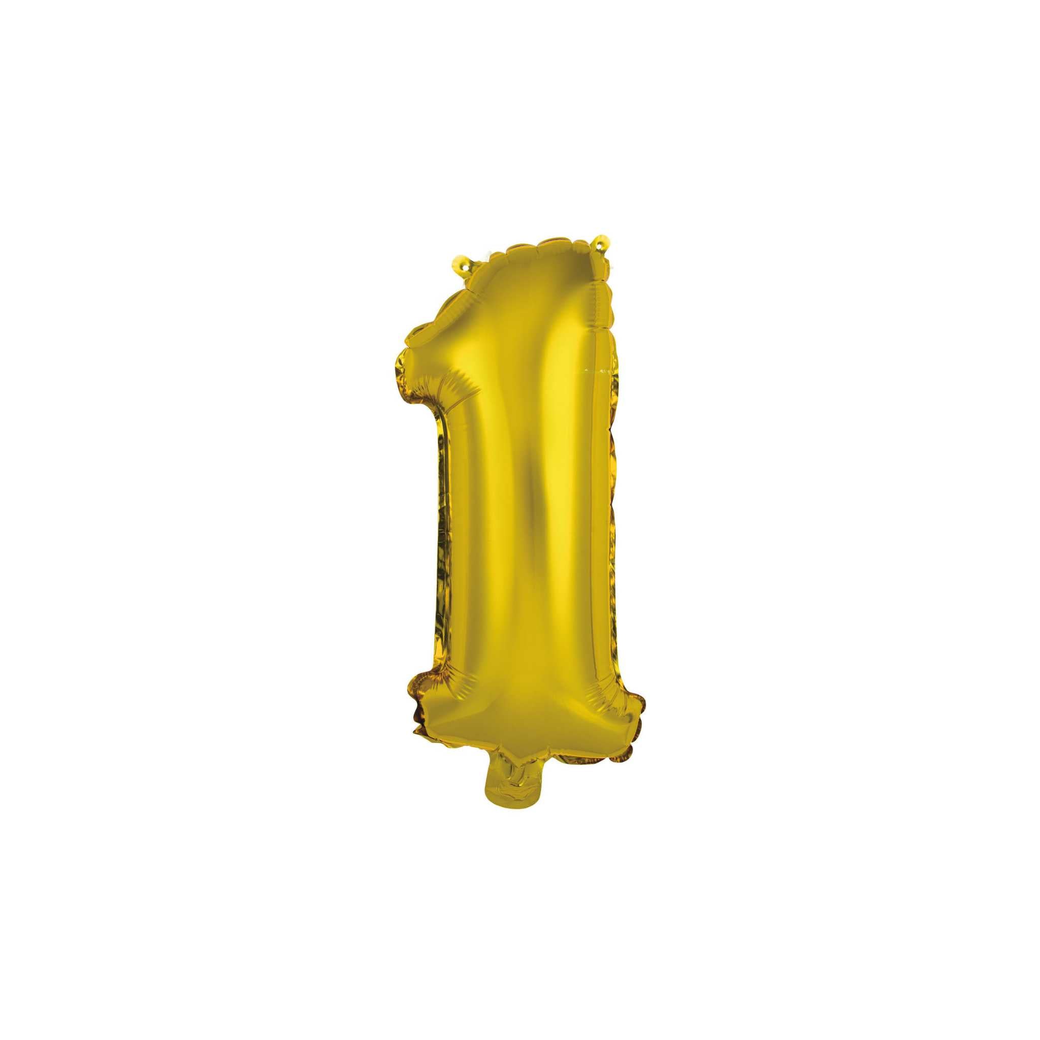 Folienballon Zahl Klein Gold -hey-Party.de- Folienballons -#Variante_ Zahl 1