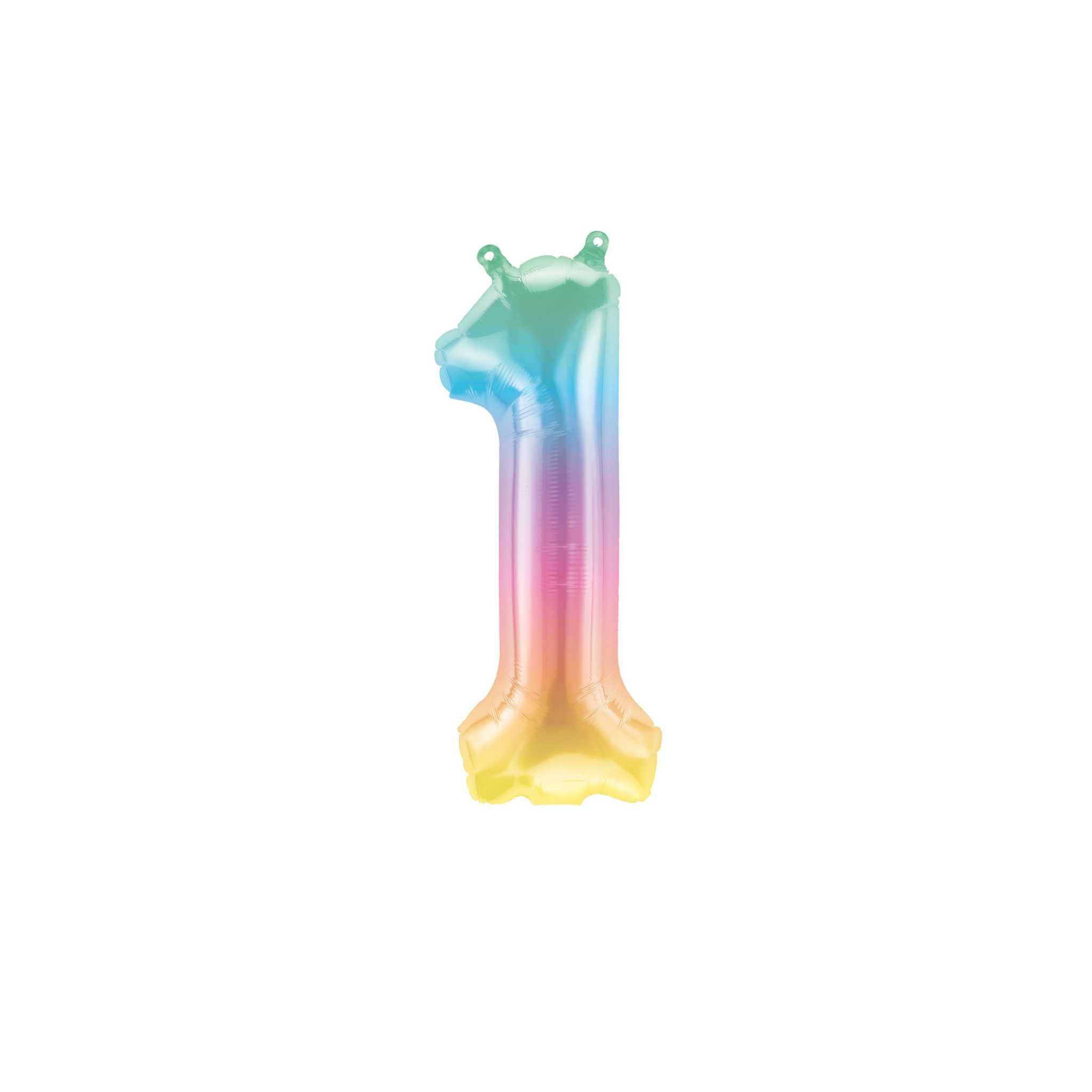 Folienballon Zahl Klein Rainbow Transparent -hey-Party.de- Folienballons -#Variante_ Zahl 1