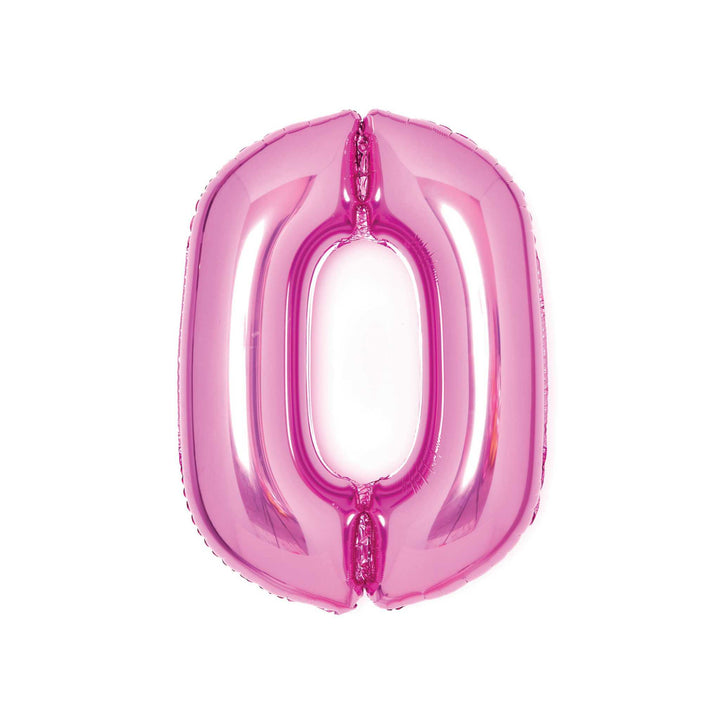 Folienballon Zahl Mittelgroß Pink Hey Party