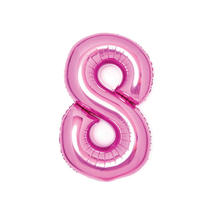 Folienballon Zahl Mittelgroß Pink Hey Party
