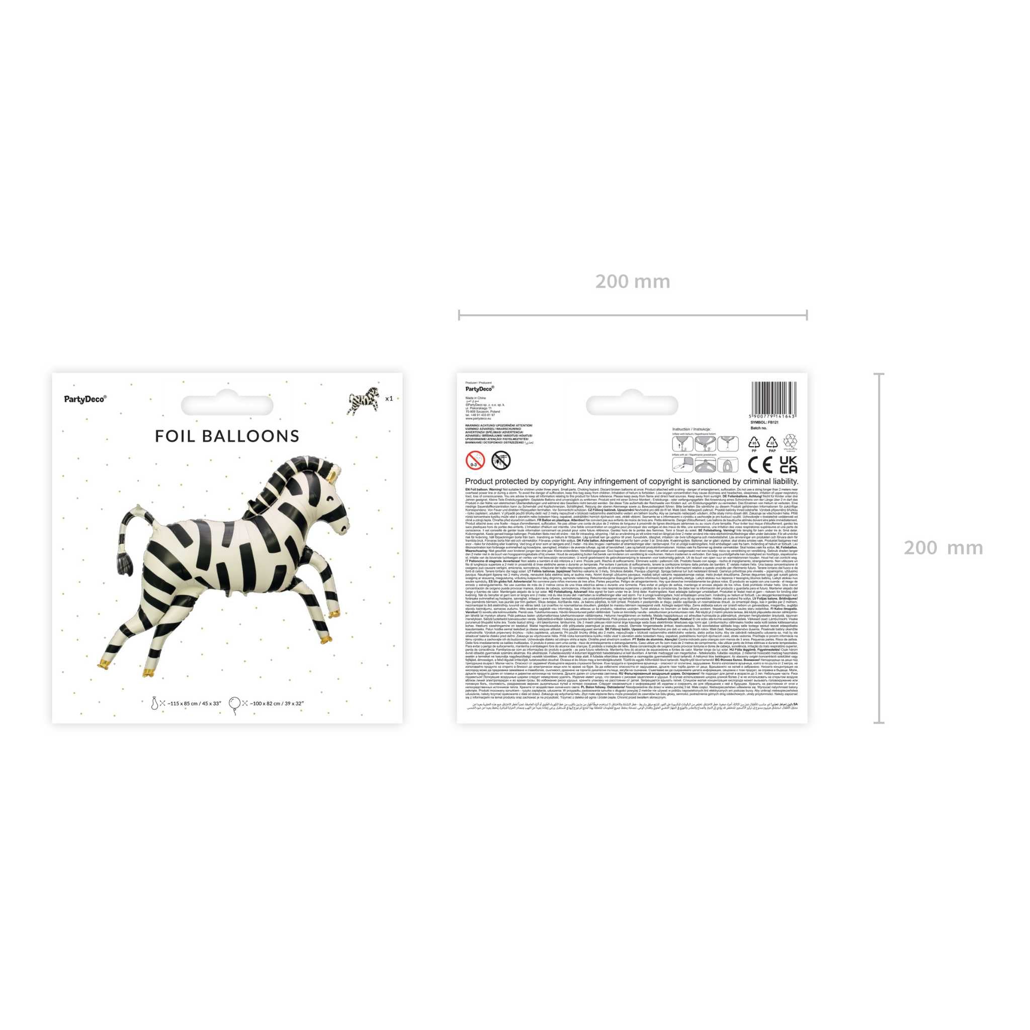 Folienballon Zebra -hey-Party.de- Folienballons -#Variante_