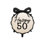 Folienballon rund "Happy 50" Schleife