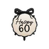 Folienballon rund "Happy 60" Schleife