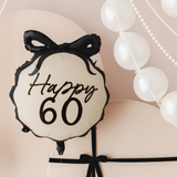 Folienballon rund "Happy 60" Schleife