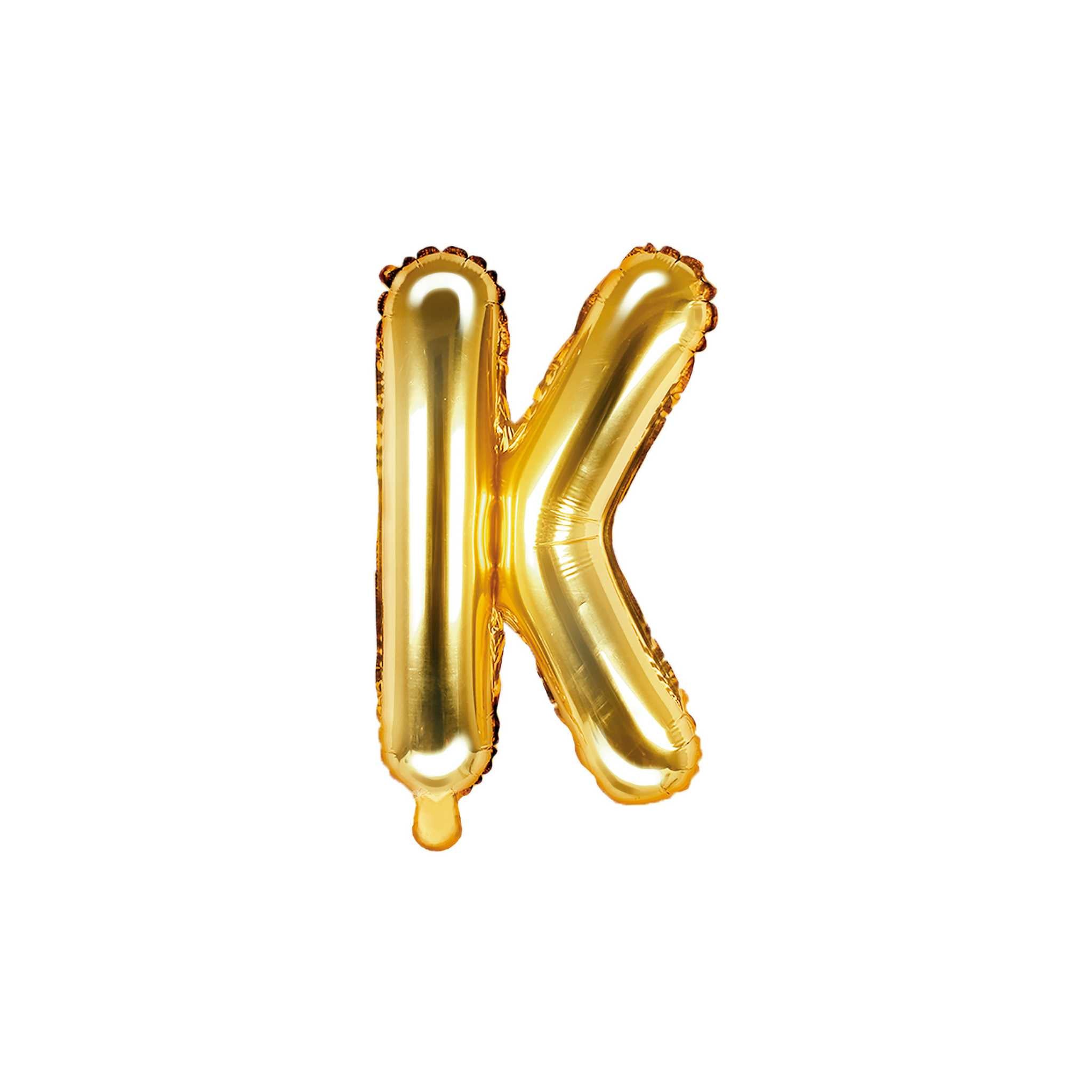 Folienballon kleine Buchstaben Gold -hey-Party.de- Folienballons -#Variante_ K