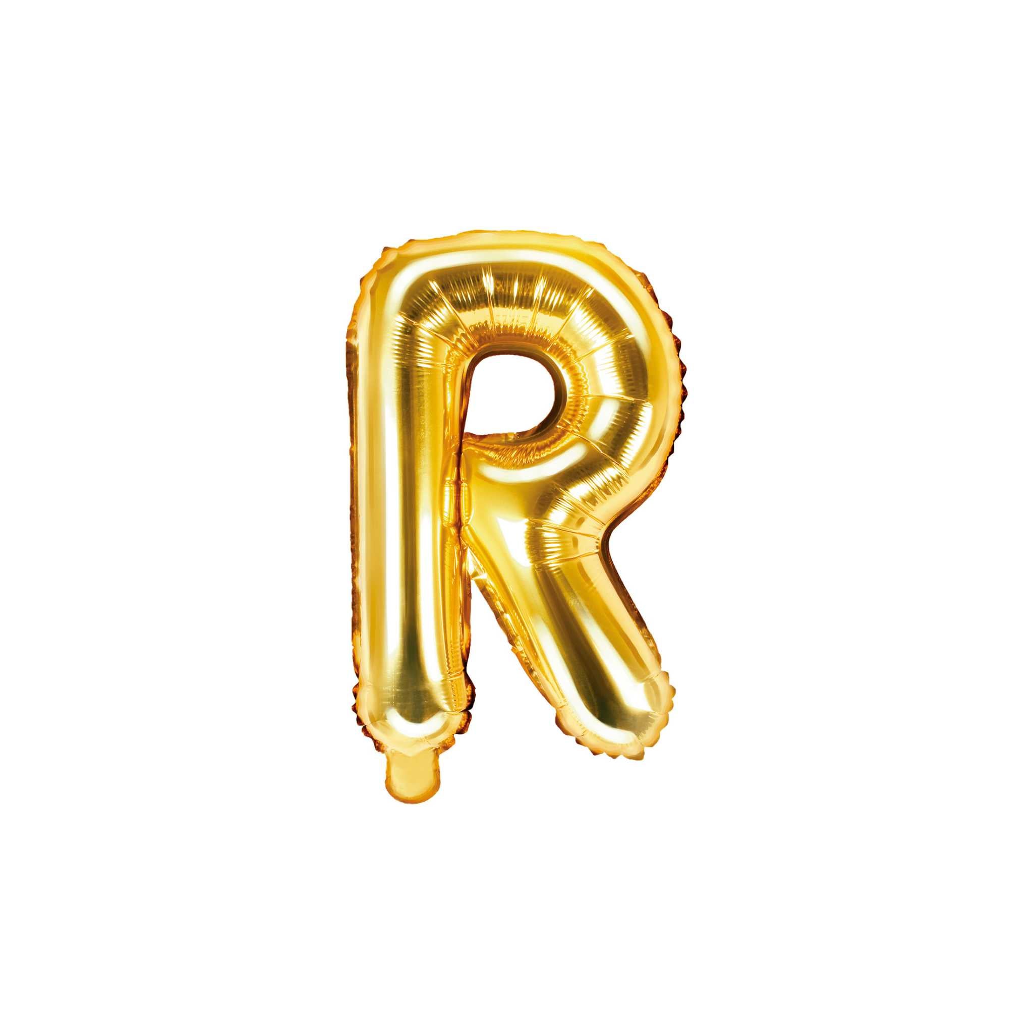 Folienballon kleine Buchstaben Gold -hey-Party.de- Folienballons -#Variante_ R