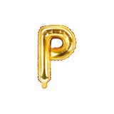 Folienballon kleine Buchstaben Gold -hey-Party.de- Folienballons -#Variante_ P