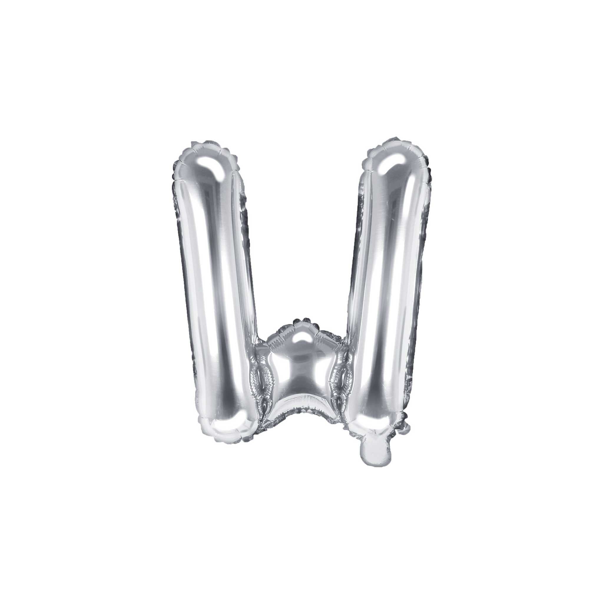 Folienballon kleine Buchstaben Silber -hey-Party.de- Folienballons -#Variante_ W