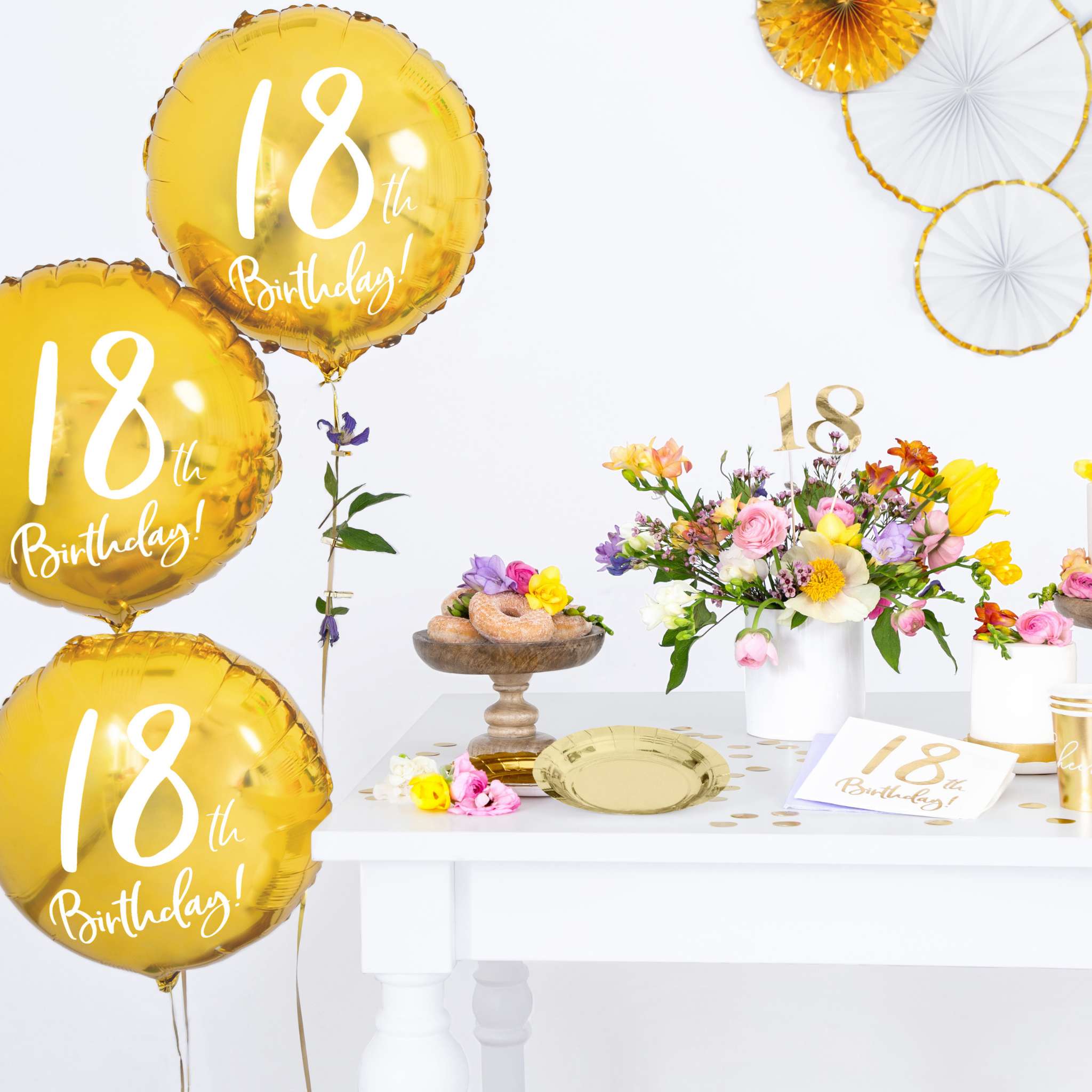 Folienballon rund "18th Birthday" -hey-Party.de- Folienballons -#Variante_