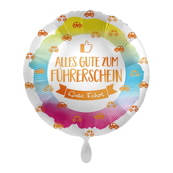 Folienballon rund „Alles Gute zum Führerschein“ Folienballons Hey Party