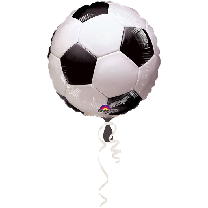 Folienballon rund „Fussball“, 43 cm, Schwarz/ Weiß Folienballons Hey Party