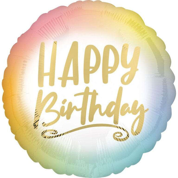 Folienballon „Happy Birthday“ ombre Hey Party