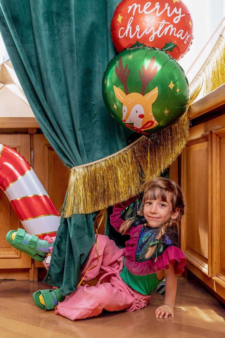 Folienballon rund "Merry Christmas", 45 cm, Rot Folienballons Hey Party