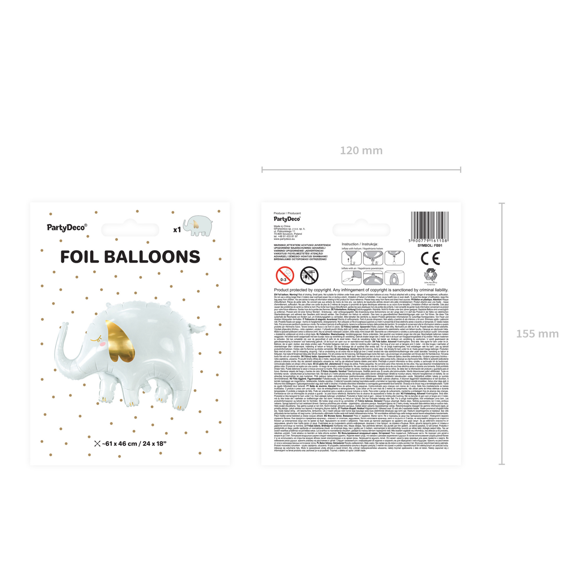 Folienballon Elefant -hey-Party.de- Folienballons -#Variante_