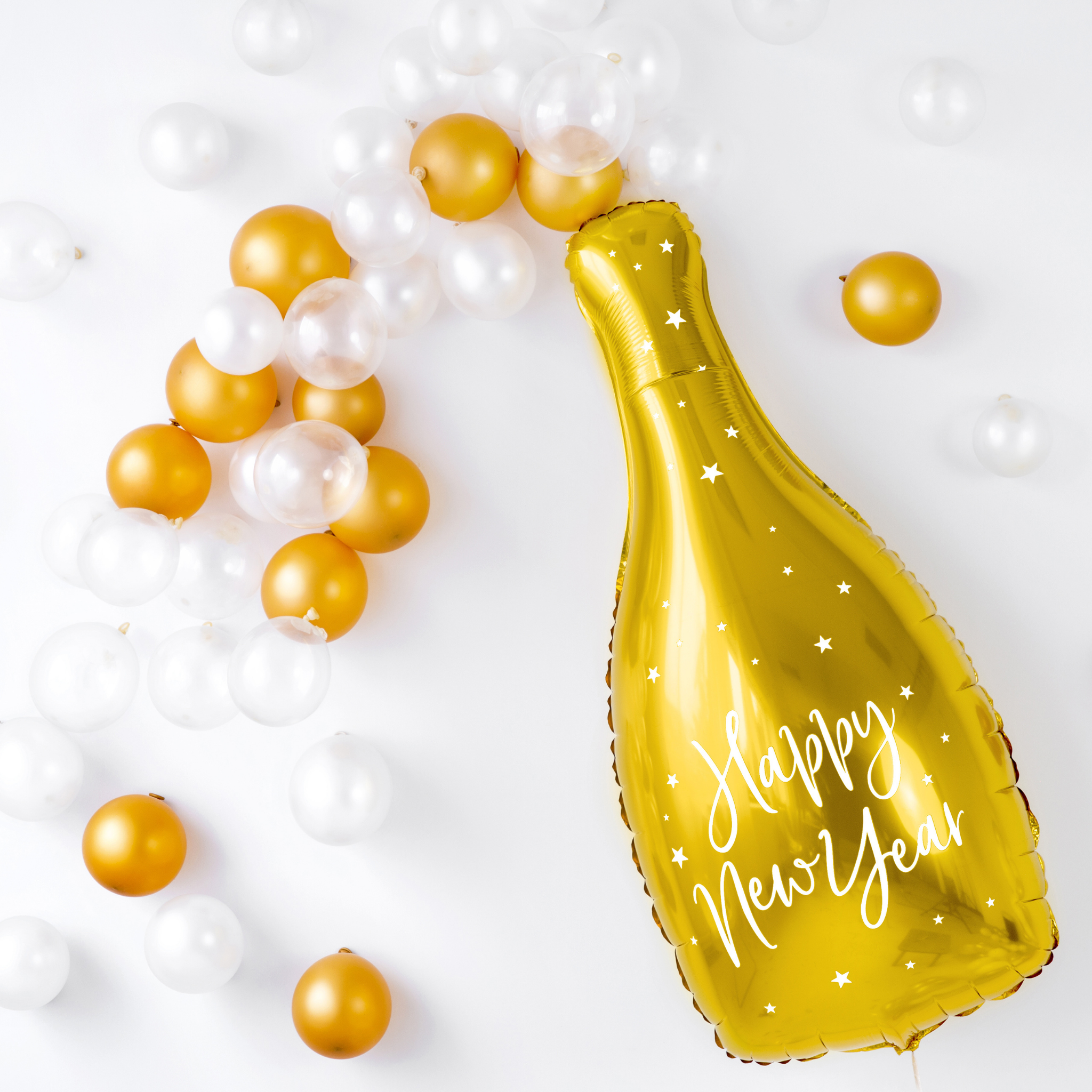 Folienballon Flasche "Happy New Year" -hey-Party.de- Folienballons -#Variante_