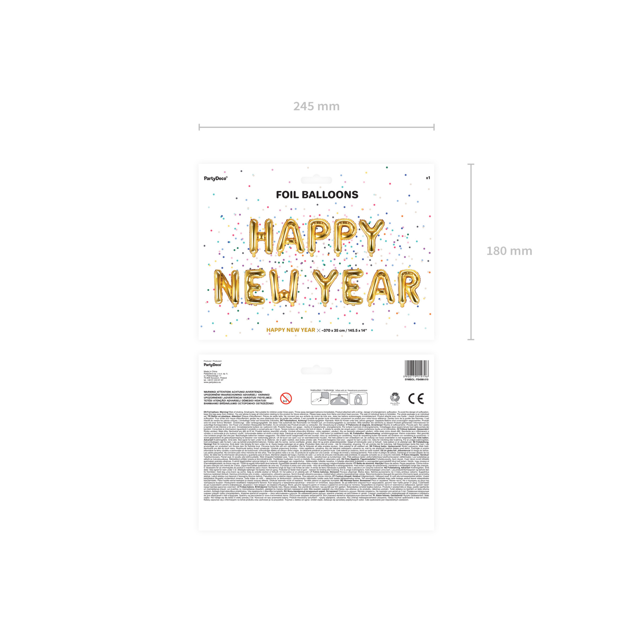 Folienballon Girlande „Happy New Year“ -hey-Party.de- Folienballons -#Variante_