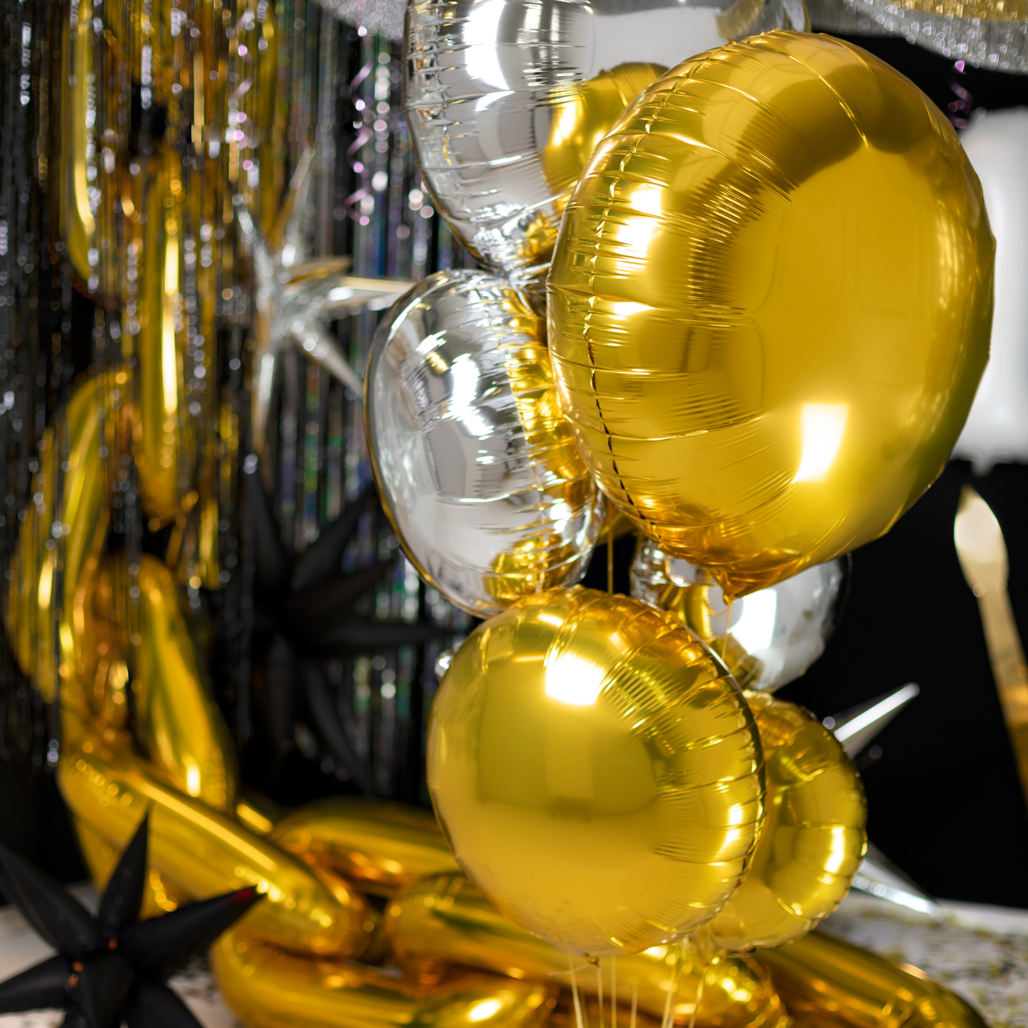 Folienballon Rund Gold -hey-Party.de- Folienballons -#Variante_XL (64 cm),L (44 cm), M (35cm)