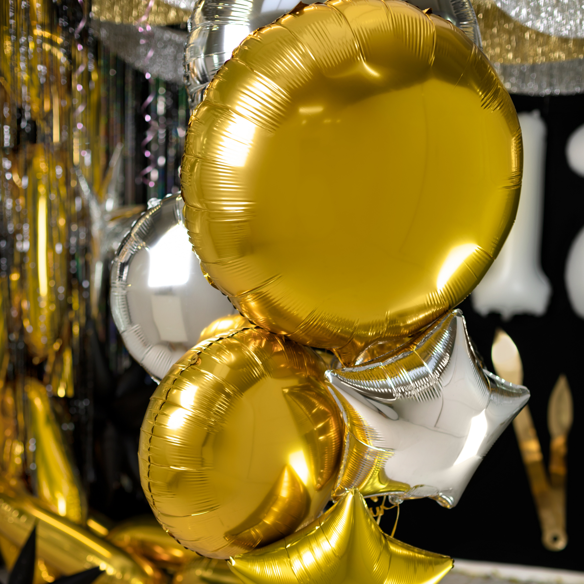 Folienballon Rund Gold -hey-Party.de- Folienballons -#Variante_XL (64 cm),L (44 cm), M (35cm)