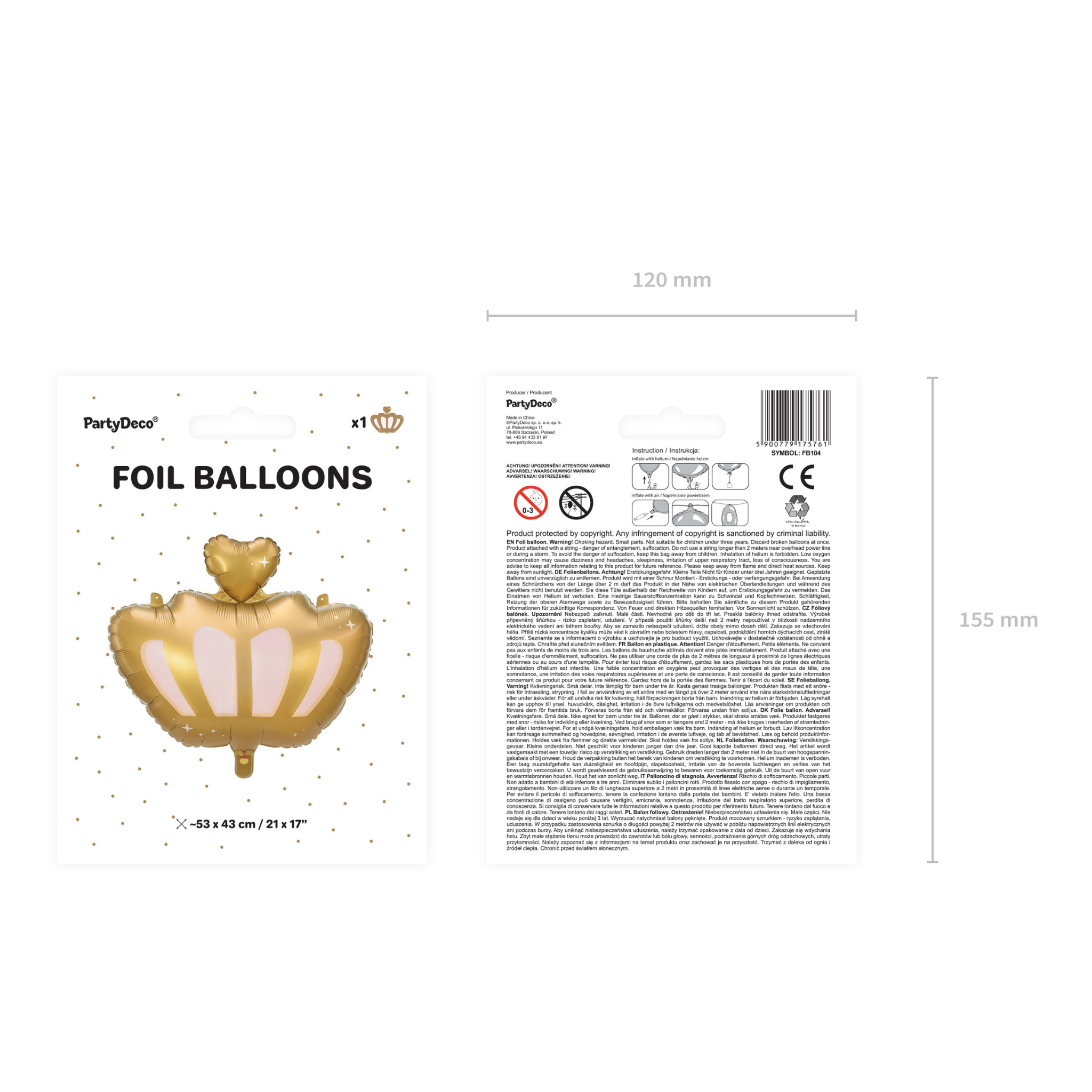 Folienballon Krone -hey-Party.de- Folienballons -#Variante_