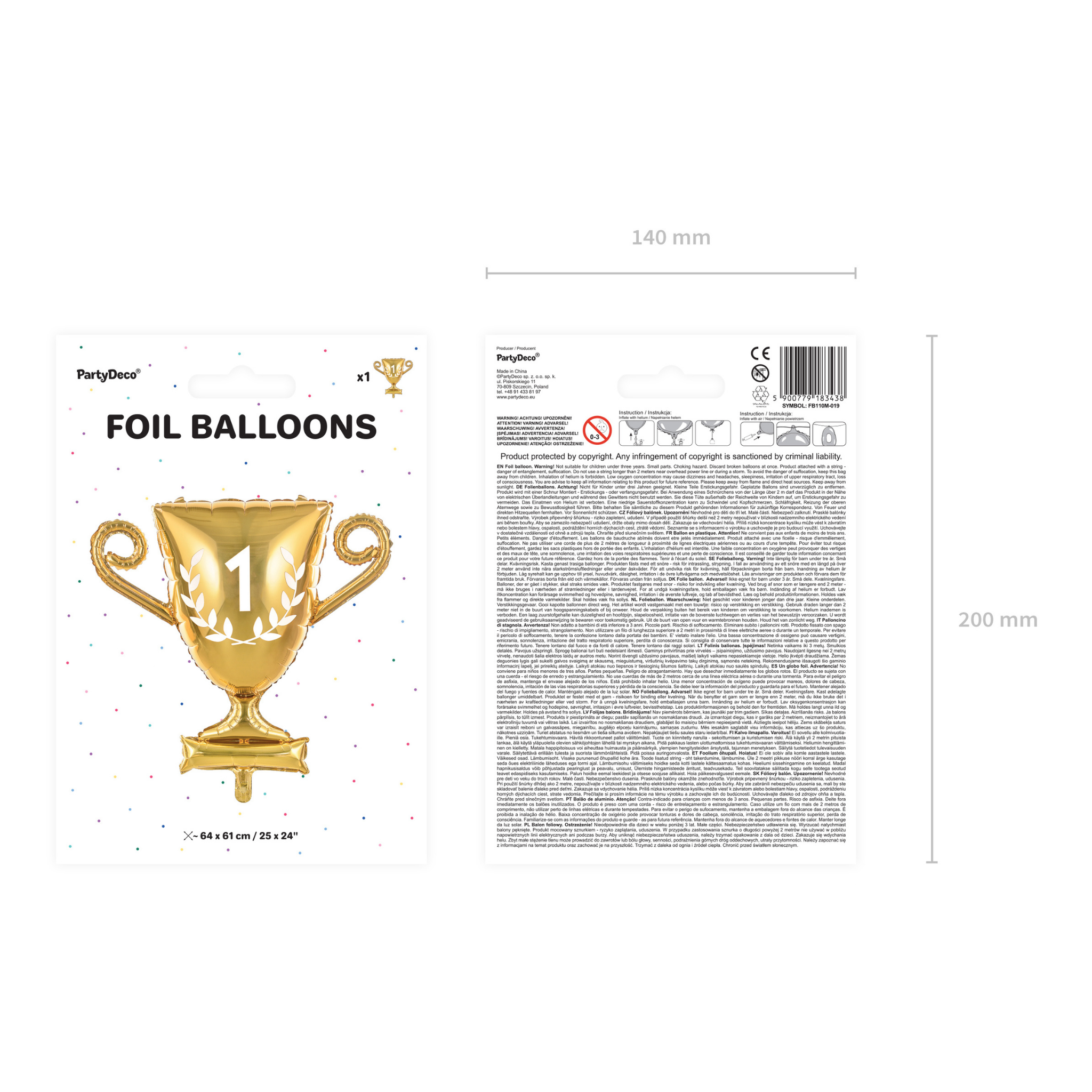 Folienballon Pokal No1 -hey-Party.de- Folienballons -#Variante_