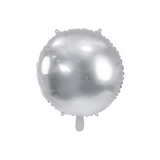 Folienballon Rund Silber -hey-Party.de- Folienballons -#Variante_M (35cm)
