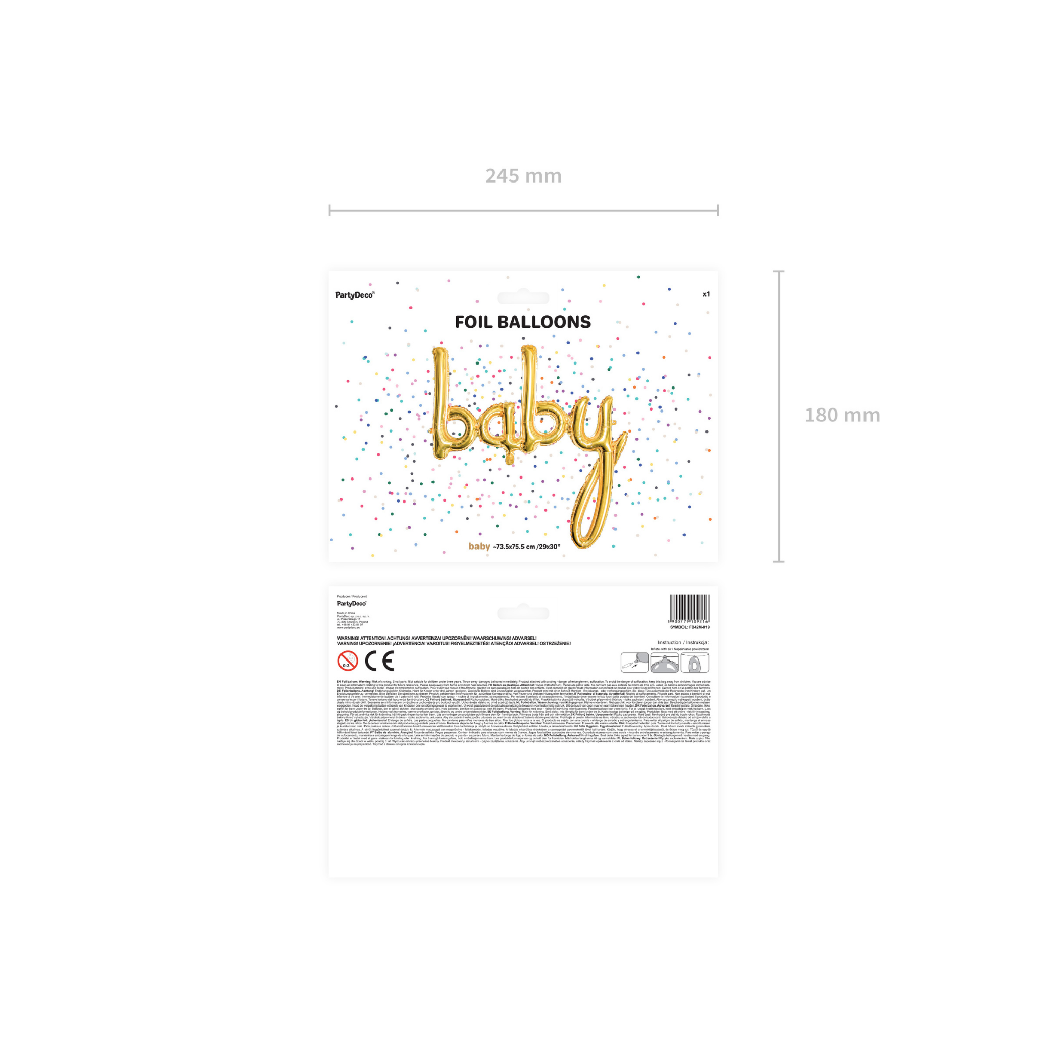 Folienballon Schriftzug "baby" -hey-Party.de- Folienballons -#Variante_
