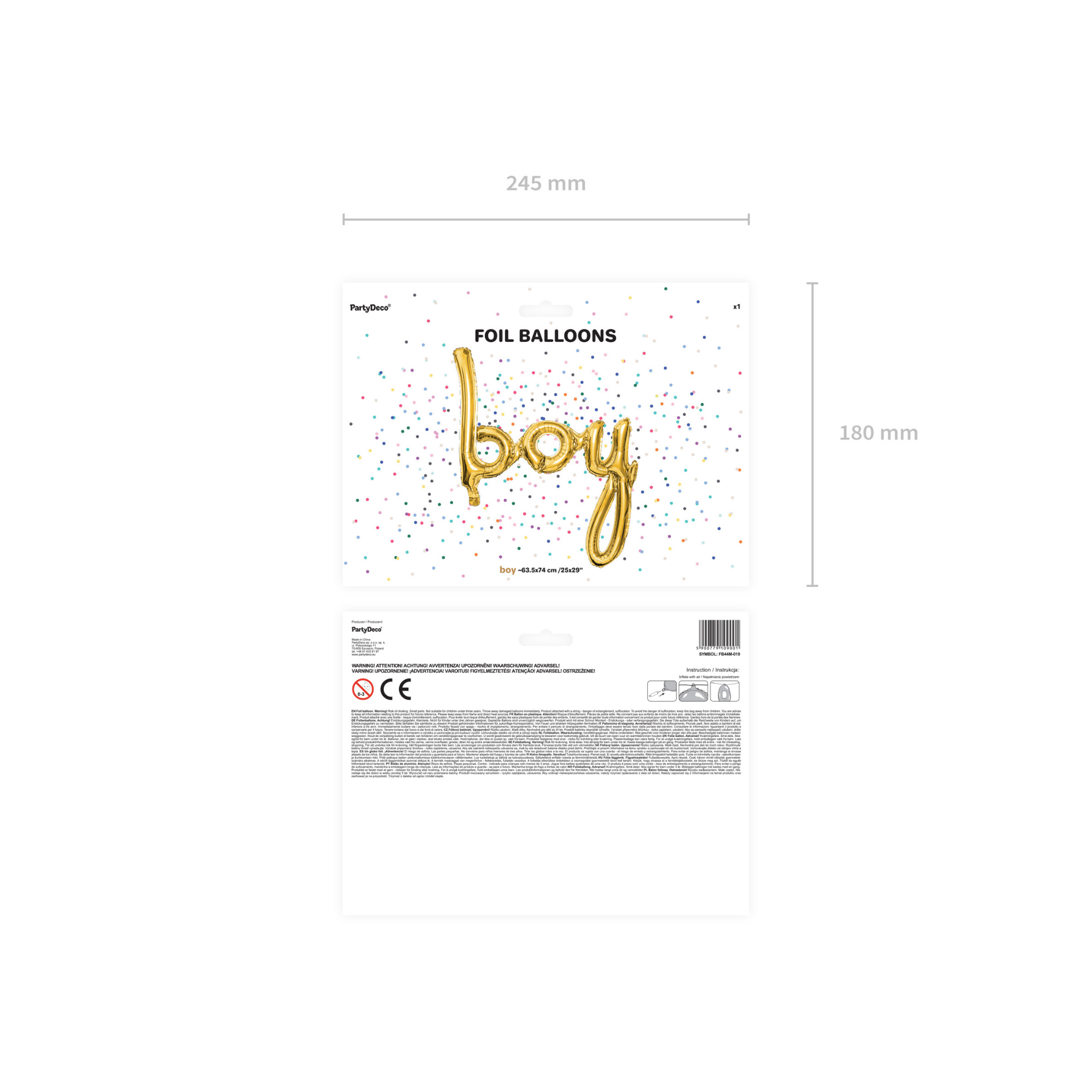 Folienballon Schriftzug "boy" -hey-Party.de- Folienballons -#Variante_