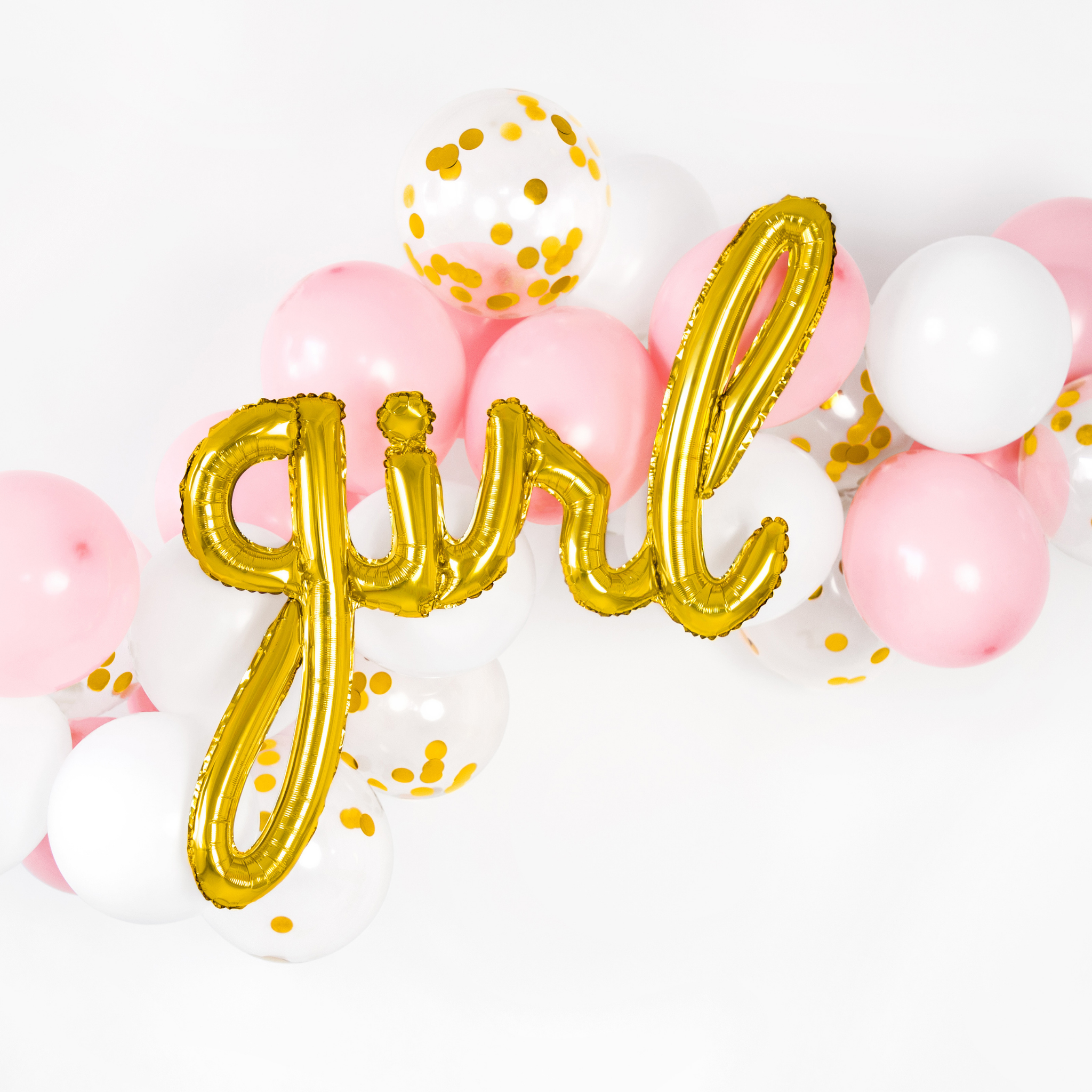 Folienballon Schriftzug "girl" -hey-Party.de- Folienballons -#Variante_