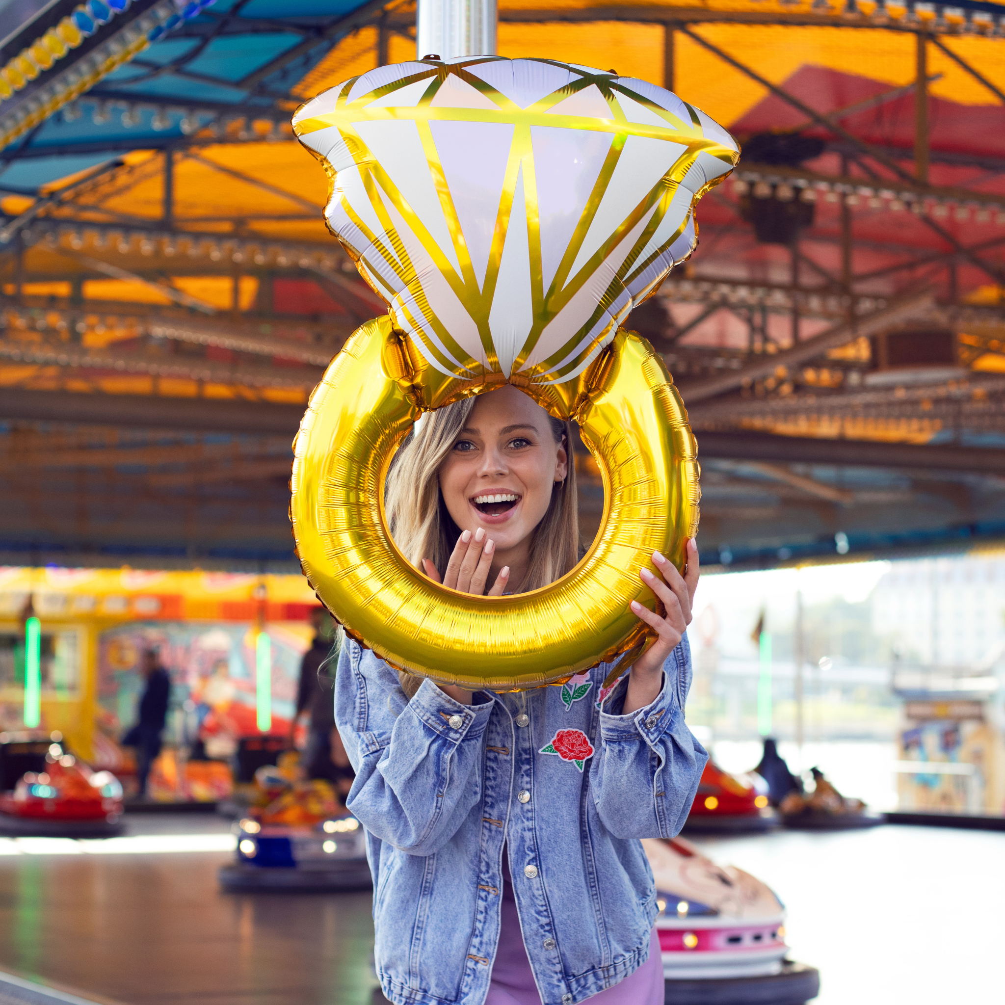 Folienballon Verlobungsring -hey-Party.de- Folienballons -#Variante_