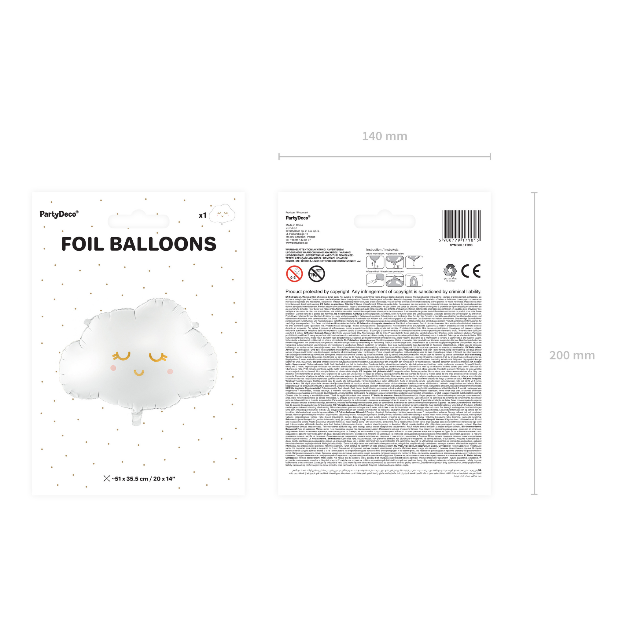 Folienballon Wolke -hey-Party.de- Folienballons -#Variante_