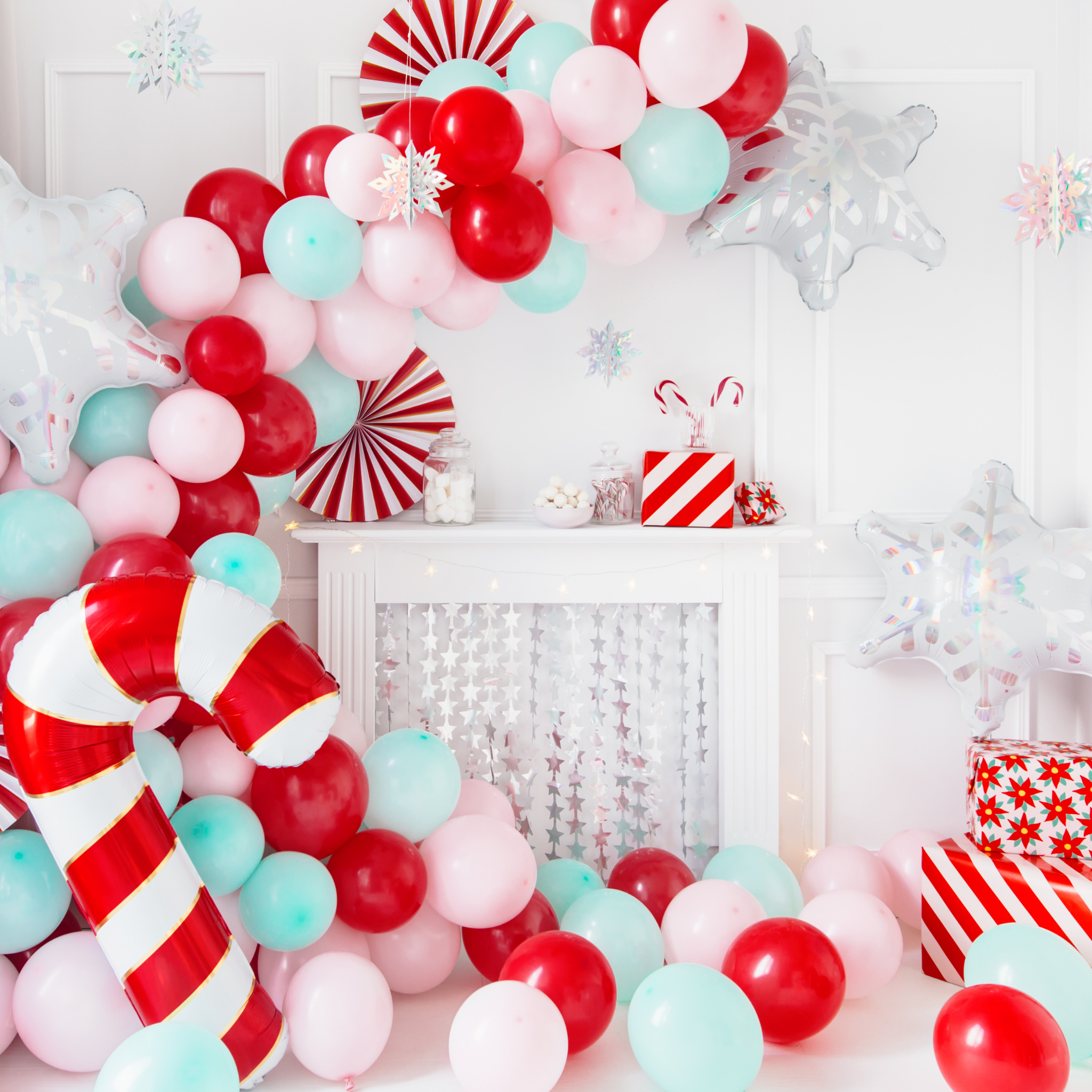 Folienballon Zuckerstange Rot -hey-Party.de- Folienballons -#Variante_