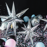 Folienballon 3D Stern Silber -hey-Party.de- Folienballons -#Variante_