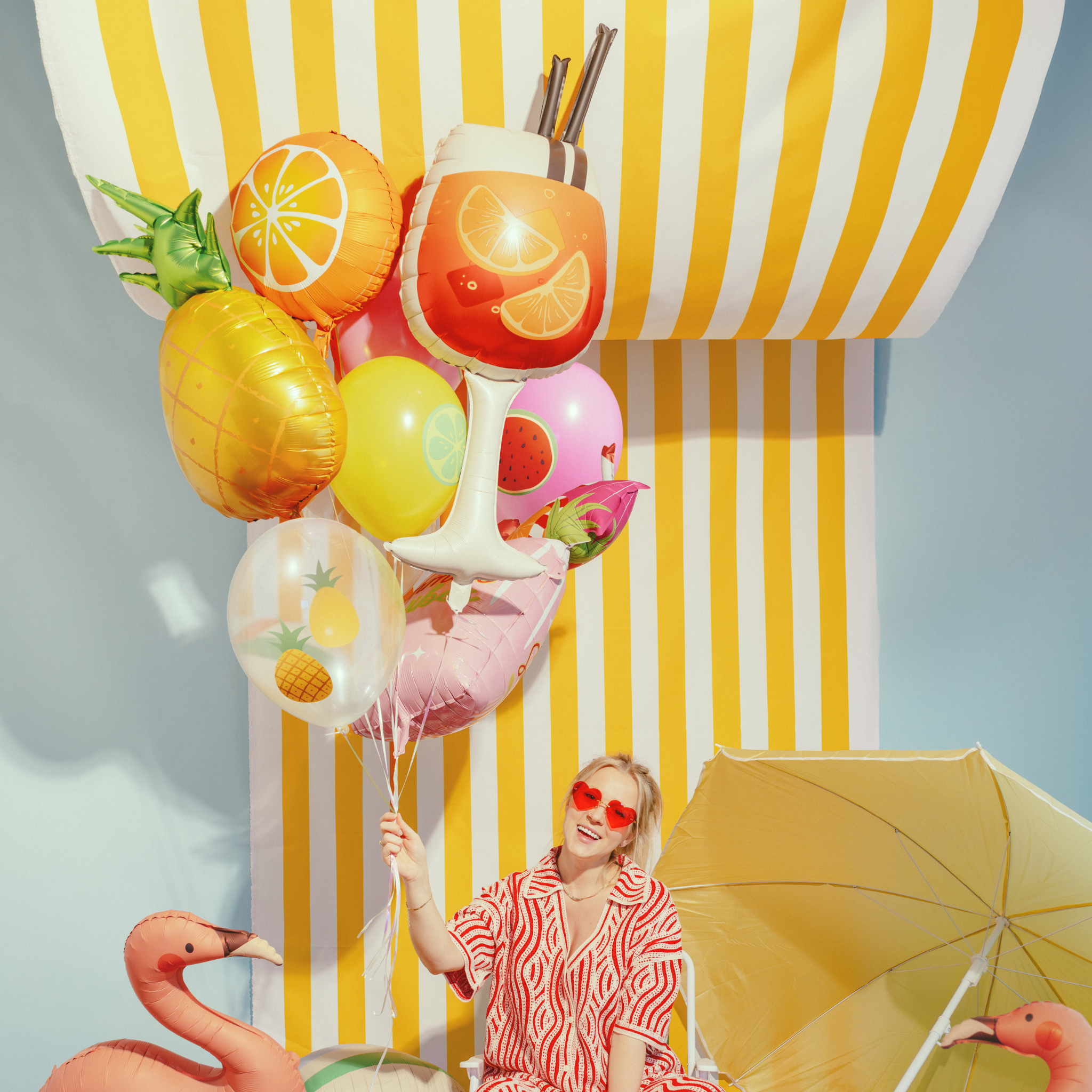 Folienballon Aperitiv Drink, Orange, ca. 34x100 cm