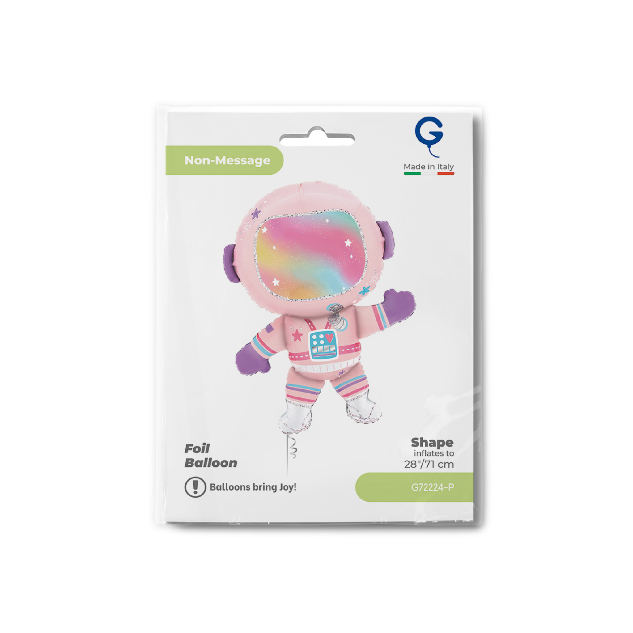 Folienballon Astronaut Rosa, ca. 54x69 cm
