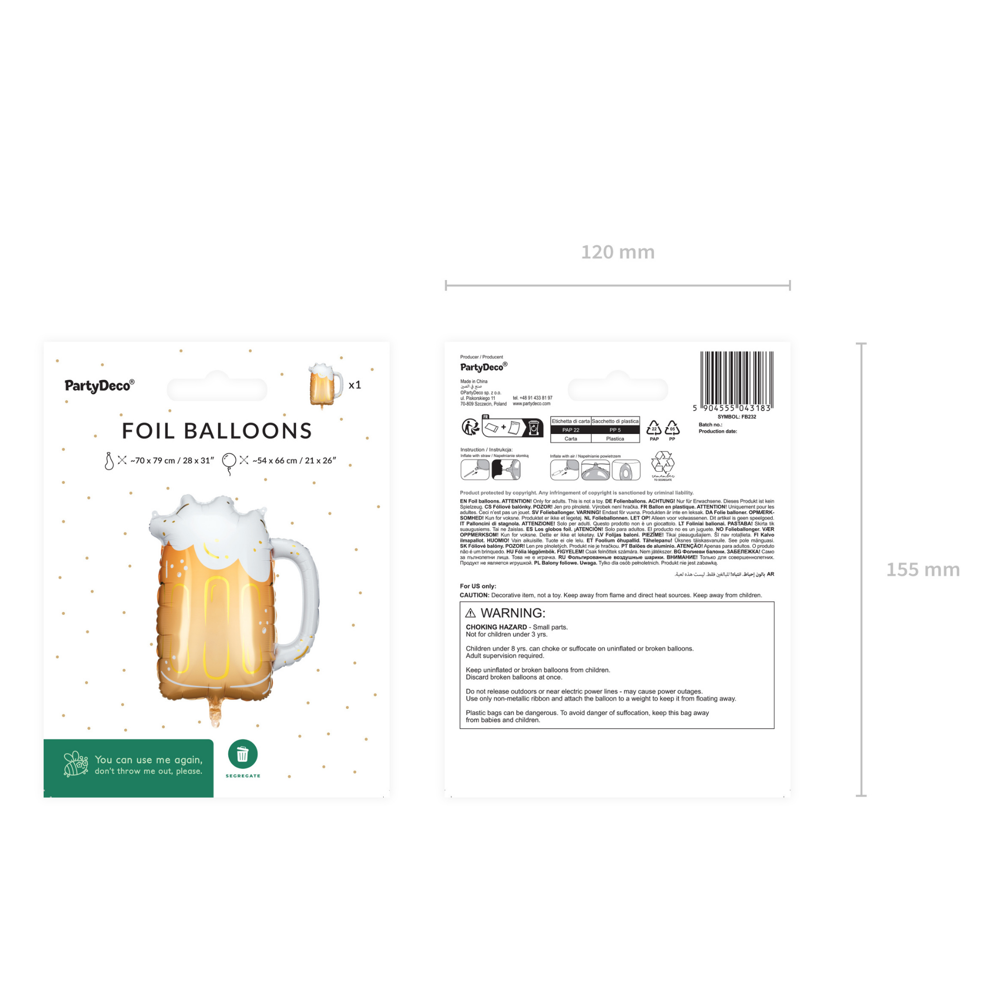 Folienballon Bier -hey-Party.de- Folienballons -#Variante_