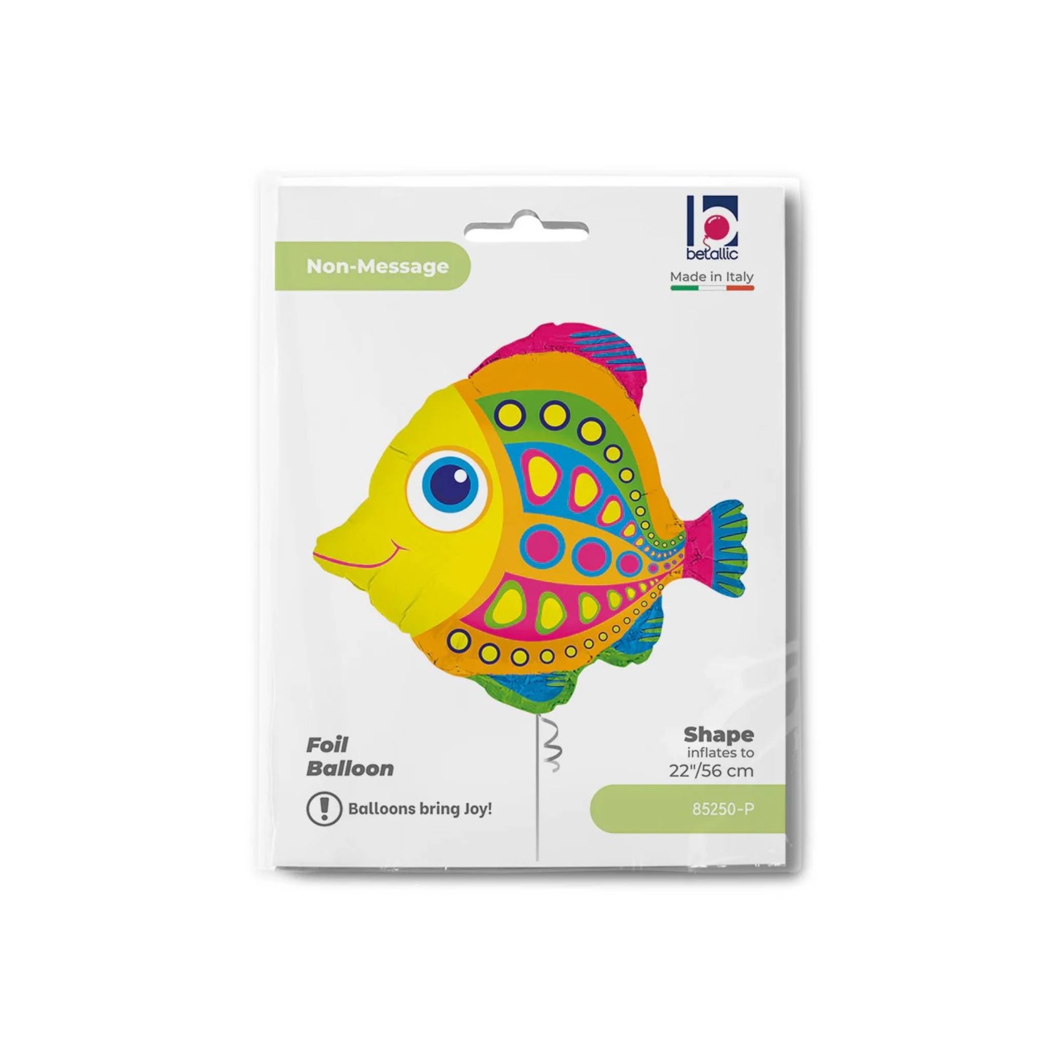 Folienballon Bunter Fisch, ca. 55x49 cm