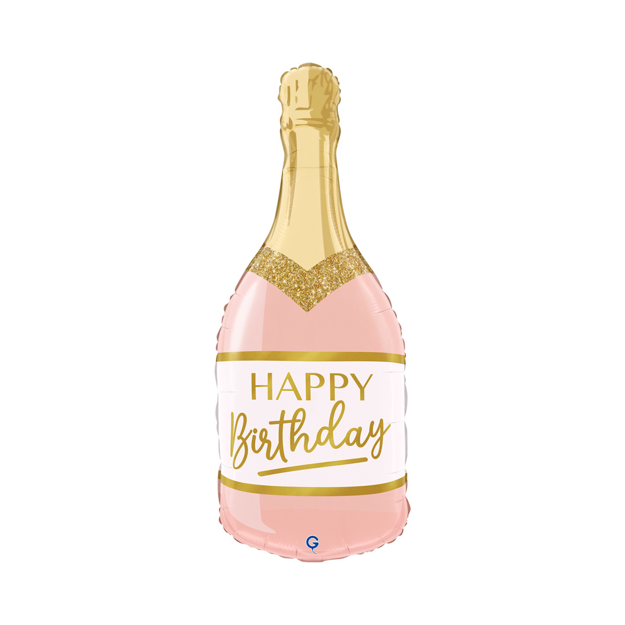 Folienballon Champagnerflasche "Happy Birthday" Rosa -hey-Party.de- Folienballons -#Variante_