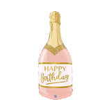 Folienballon Champagnerflasche "Happy Birthday" Rosa -hey-Party.de- Folienballons -#Variante_