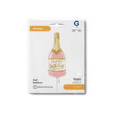 Folienballon Champagnerflasche "Happy Birthday" Rosa -hey-Party.de- Folienballons -#Variante_