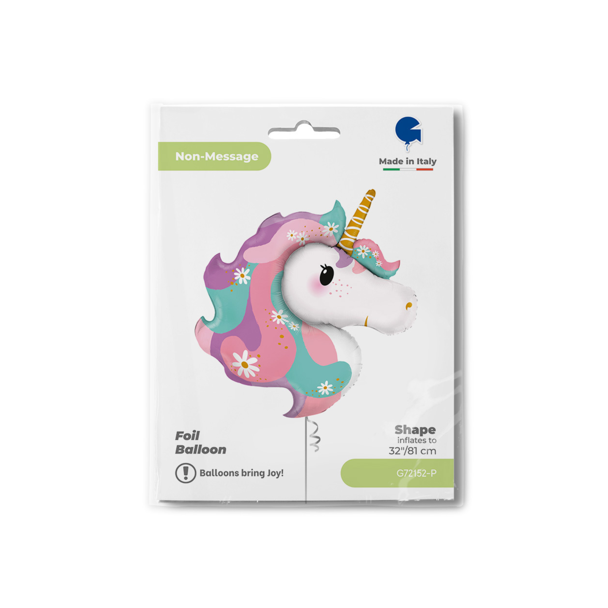 Folienballon Einhorn mit Blumen -hey-Party.de- Folienballons -#Variante_