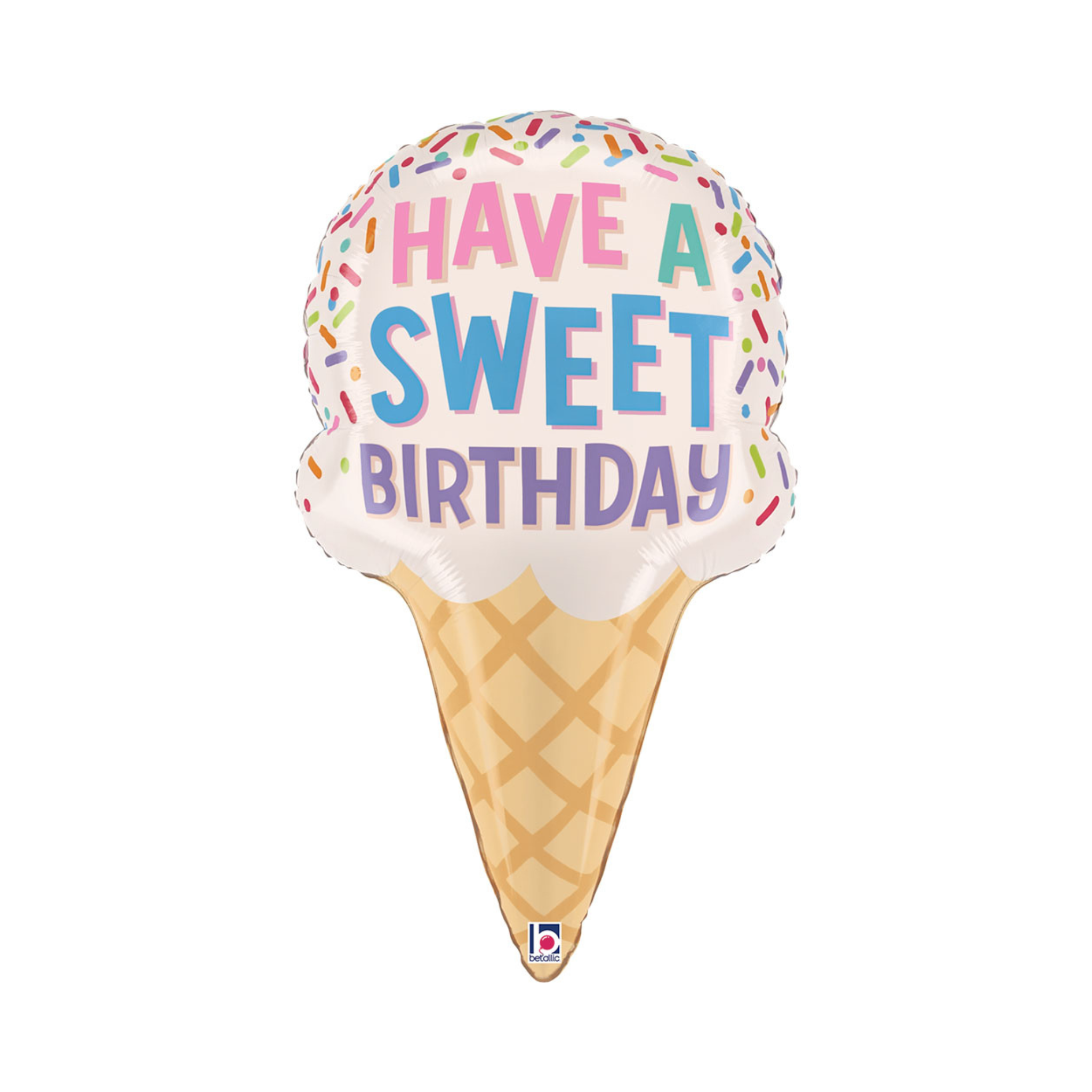 Folienballon Eistüte "Have a Sweet Birthday", ca. 41x72 cm
